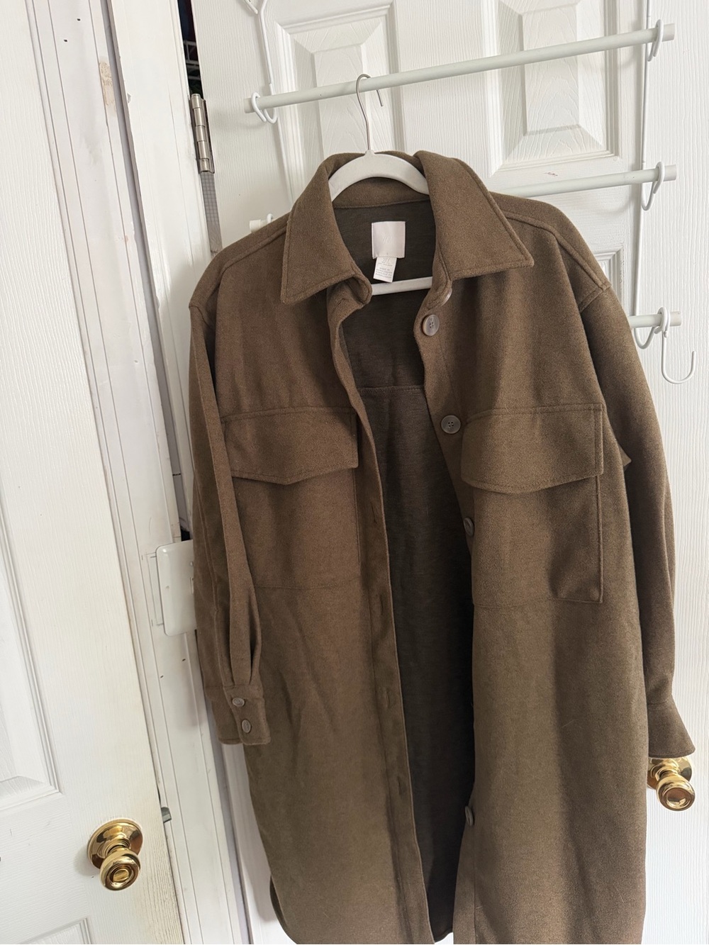 H&M Men's Trench Coat in Olive Brown